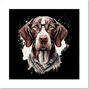 Pointer dog hipster Posters and Art